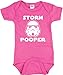 Texas Tees Funny Baby Girl Outfit, Storm Pooper Shirt, Christmas Gift Inspired, Pink 6-12 mo