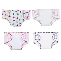 XADP 4 Sets Doll Diapers Doll Underwear Set for 14 Inch to 18 Inch Baby Dolls, 18 Inch American Girl Doll, and Other Similar Dolls, 4 Diapers