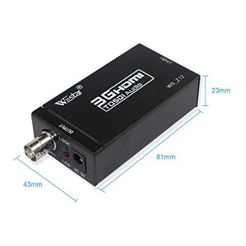 HDMI to SDI Converter HDMI to BNC Audio Video Adapter Mini 3G 1080P Support SD HD 3G-SDI with Power Supply