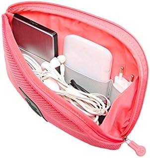 Zhenxinmei Multi-Function Digital Storage Bag Travel Receive Bag Smartphone Pouch Coins Money Purse Shockproof Cosmetic Bag Makeup Bags Handbags Charger Headset Data Cable Case (Red)