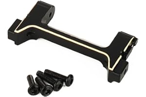 Pothyes Trx4m Heavy Duty Brass Black Coating Front Rear Bumper with Bumper Mount for 1/18 RC Crawler Car TRX-4M Defender Metal Upgrade Parts (Rear Bumper Mount)