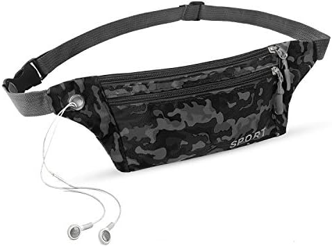 Slim Running Belt Waist Bag Fanny Packs for Men Women - Ultra Light Close-Fitting Pouch Water Resistant Universal Phone Holder for Running Walking Exercise Workout Gym Hiking Jogging Fitness