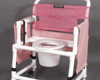 Anthros Medical C2120-0 Shower Commode Chair44; 21 in. Fixed-Arm44; No Casters44; Hinged Ring Seat