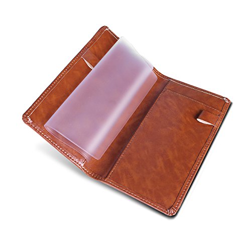 Leather Checkbook Cover Holder with Free Divider-Right and Left Handed Design Checkbook Cover case for Men&Women