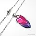Bisexual pride pendant necklace, chainmaille scales pendant; pink, purple, blue