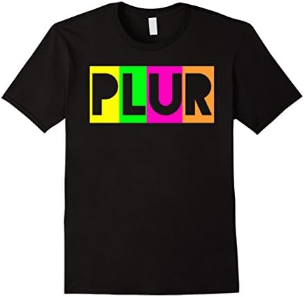 Men's PLUR Peace Love Unity Respect T-Shirt Small Black