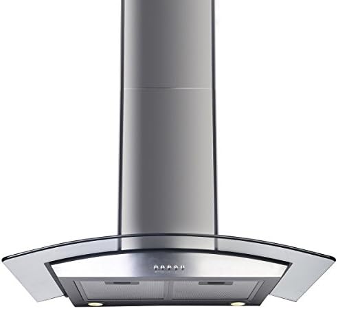 30" Wall Mount Range Hood Ventilator Stainless Steel Glass Kitchen Stove Vents
