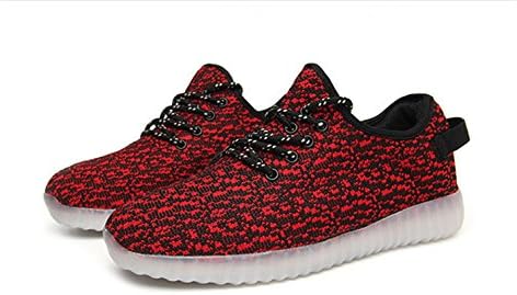 FQ Butterfly Men's & Women's LED Shoes Luminous Flashing Sneakers (10D(M) US Men, Red)