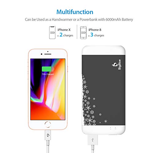 BigBlue 6000mAh Rechargeable Hand Warmer 3-in-1 Black - Thumbnail 2