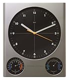 Bai Tank Weather Station Wall Clock, Silver