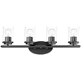 Maxim Corona-4 Light Contemporary Bath Vanity in Contemporary style-26.25 Inches Wide by 9 inches high-Black Finish-Clear Gla