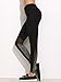 SweatyRocks Women's Stretchy Skinny Sheer Mesh Insert Workout Leggings Yoga Tights, Black, L