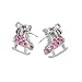 PammyJ Pink Crystal Ice Skate Earrings
