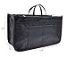 Vercord Printed Purse Insert Organizer,14 Pockets Zipper Closed Handbag Liner Bag In Bag Black