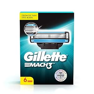 Gillette Mach 3 Shaving Blades- Pack of 6 (Cartridges)