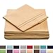Queen Size Bed Sheets - Gold Luxury Sheet Set - Deep Pocket - Super Soft Hotel Bedding - Cool & Wrinkle Free - 1 Fitted, 1 Flat, 2 Pillow Cases - Queen Sheets - 4 Piece