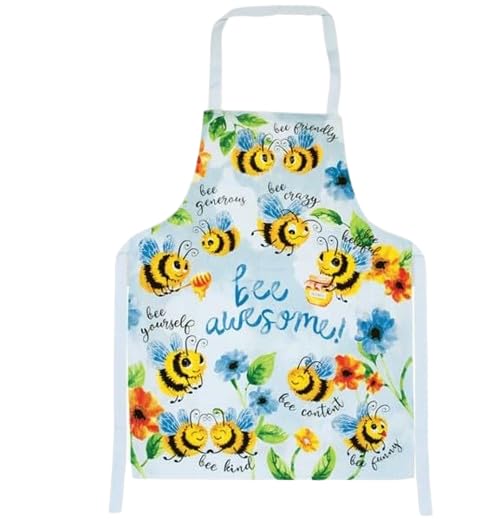 Elgate Bee Awesome Kitchen Apron For Cooking and Baking 100% Cotton Gift Souvenir Funny Novelty Apron