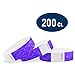 200 WristCo Purple Tyvek Wristbands for Events - Comfortable Tear Resistant Paper Bracelets ID Wrist Bands for Concerts Festivals Admission Party Identification