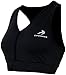 CompressionZ Padded Racerback Sports Bra No-Bounce Support for High Impact Fitness & Yoga (Black, Large)