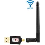 Attac WI-FI Adapter, 600Mbps AC Dual Band 2.4G/5G Wireless USB Dongle Adapter for PC/Desktop/Laptop/Tablet, Support Windows XP, Win Vista, Win 7, Win 8.1, Win 10, Mac OS X 10.4-10.11, Linux 2.4/2.6