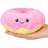 Squishable - Snugglemi Snackers Pink Donut - Comfort Food Collection - 6 in - Soft Toy Collectible Stuffed Animal - Beans