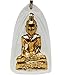 Origin Siam Thai Buddha Brass Encased Amulet | Blessed Talisman Pendant Necklace | for Meditation Luck Love Protection Security Peace Karma | Gift for Friend or Loved One (Gold)