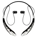 Bluetooth Headset DolTech Neckband Sports Bluetooth Running Headphones Stereo Earbuds with Mic (10 Hours Play Time, Bluetooth 4.1, Noise Cancelling, Sweatproof) -904 Black Silver