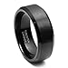 8MM Black High Polish / Matte Finish Men's Tungsten Beveled Ring Wedding Band