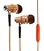 Symphonized NRG Premium Genuine Wood in-Ear Noise-isolating Headphones with Mic (Orange Stripe)