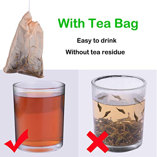 Tea Filter Bags, Disposable Tea Infuser with Drawstring for Loose Leaf Tea, 100% Natural Unbleached Paper, 100pcs Large Size By Exptolii