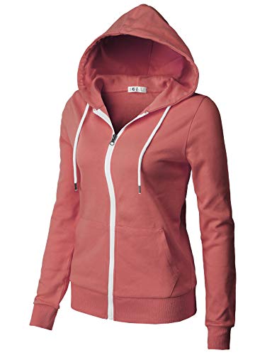 H2H Women's Sport Long Sleeve Zipup Hoodie Rosepink US M/Asia M (CWOHOL030)