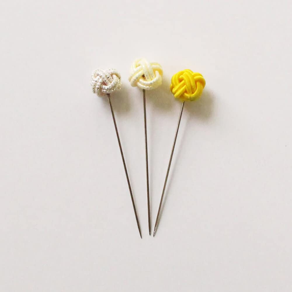 Cohana Iida Mizuhiki sewing pins 0.50x40mm yellow - 1x3pcs