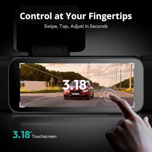 Botslab 3K 4 Channel Dash Cam,560°All-Sides View,Front and Rear Inside Car Camera with 3.18”Touch Screen,Dash Camera 24/7 Parking Mode,Built-in GPS 5.8G WiFi Night Vision Voice Control,Free 128GB Card