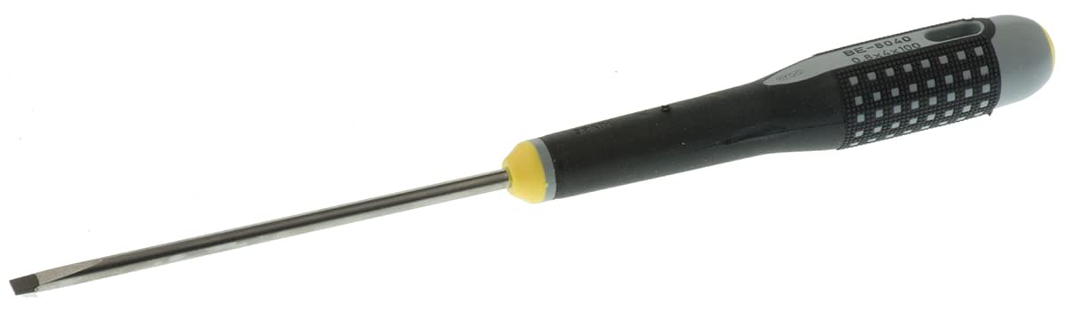 Bahco BE-8040 "Ergo" Screwdriver for Slotted Head Screws, Multi-Colour, 222 mm