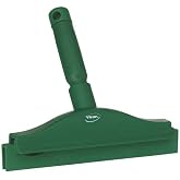 Vikan 77112 Rubber Polypropylene Frame Bench Double Blade Squeegee, 10", Green