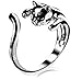 SODIAL(R)Jewelry Ring Adjustable Silver Plated Cat Shape Ring