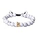 EnjoIt Couple Distance Bracelet Diffuser Beads Crown Queen Bracelets Matte Agate & White Howlite Lava Stone (Adjustable Black Crown1)