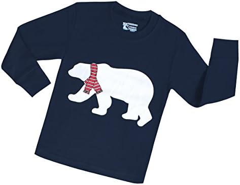 PHOEBE CAT Boys Snow Bear Pajamas Girls 2 Piece Christmas Cotton Clothes Sleepwear Set