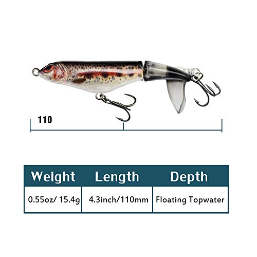 Ods Lure Ensemble De Leurres Pour La Pêche Appâts Artificiels Whopper Plopper Leurre De Surface Dur Avec Queue Tournante…