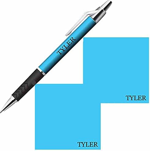 Personalized Name Sticky Notes and Pen Gift Set - Custom Stationery Paper Memo Pads - Office Business School Party Supplies (Turquoise)