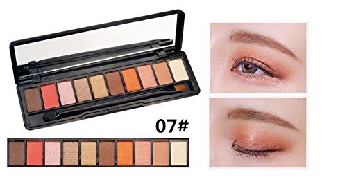 Truecolor Ten-Color Pearl Matte Eye Shadow Plate Cosmetics Make-Up Color Palette Light Eye Shadow Suit And Brush 07