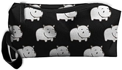 Szqbag Baby Hippo Pattern Printing Portable Multiple Usage Handbag Storage Pouch Bag Case Accessories Organizer Healthcare Kit Grooming Kit Cosmetics Bag Make-up Bag With Zipper