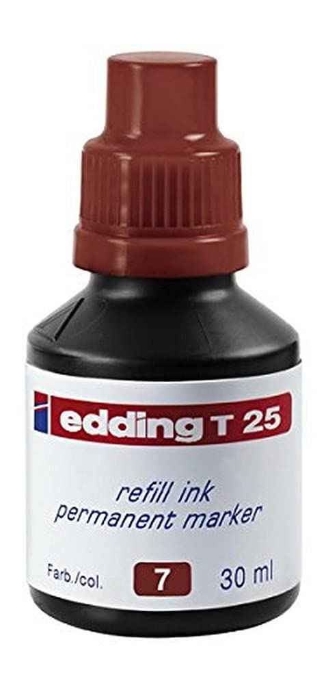 edding T 25 refill ink permanent marker - brown - 30 ml - with drop dispensing system, for quick refilling of almost all edding permanent markers