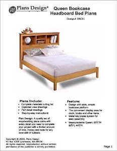 Queen Bookcase Headboard Bed Woodworking Project Plans 