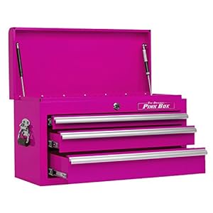 3. The Original Pink Box PB2603C 26-Inch 3-Drawer 18G Steel Top Chest, Pink