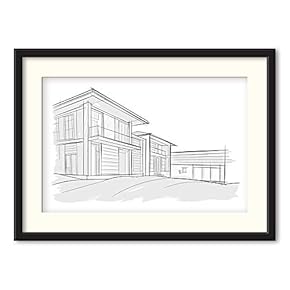 Black Paper Framed Canvas Wall Art for Living Room, Bedroom Black and White Structure Canvas Prints for Home Decoration Ready to Hanging - 23x31 inches