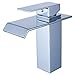Yodel Faucet Chrome Bathroom Faucet 1 Hole for Large Undermount Sinks, Single Handle Waterfall Vanity Faucet