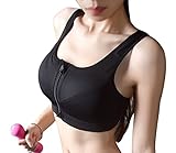 Bronze Times (TM) Zip Front Closure High Impact Exercise Sports Wirefree Bra
