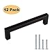 goldenwarm Kitchen Cabinet Handles Black Cabinet Pulls - PHJ12BK128 Black Drawer Pulls Kitchen Cabinet Hardware for Cabinets Handles for Dresser Drawers 12Pack