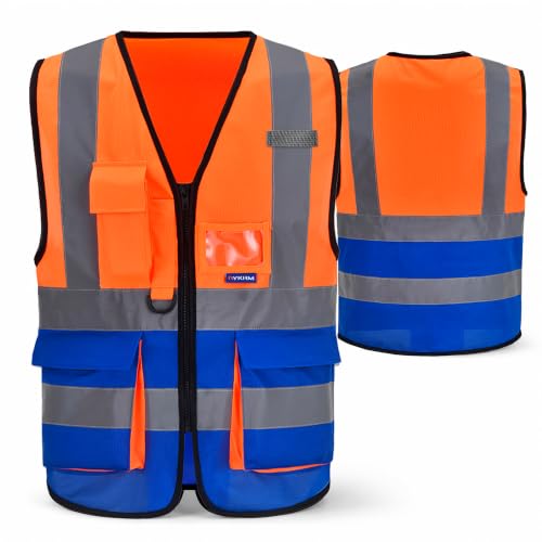 A-SAFETY Hi-vis Reflective Vest Multi-color Zipper